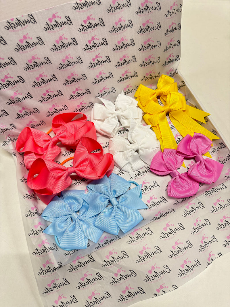 Surprise Bundle - Matching Pairs - Medium Bow/Bobbles Pairs - 10 Pack - Bright Colours