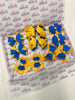School Bundle - 5 Matching Pairs - Clips & Bobbles - Royal Blue & Yellow Gold