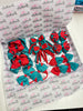 School Bundle - Matching Pairs - Clips & Bobble - Jade Green & Red