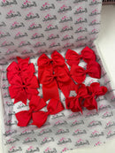 School Bundle - Matching Pairs - Clips & Bobble - Hot Red