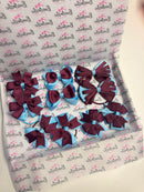 School Bundle - Matching Pairs - Clips & Bobbles - Burgundy & Blue Mist