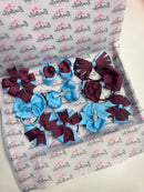 School Bundle - Matching Pairs - Clips & Bobbles - Burgundy & Blue Mist