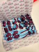 School Bundle - Matching Pairs - Clips & Bobbles - Burgundy & Blue Mist