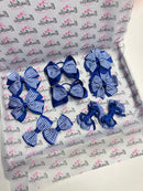 School Bundle - Matching Pairs - Clips & Bobbles - Cobalt & Royal Blue Gingham