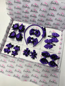School Bundle - Matching Pairs - Clips & Alice Band - Purple & Black
