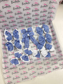 School Bundle - Matching Pairs - Clips & Bobbles - Royal Blue & White Gingham