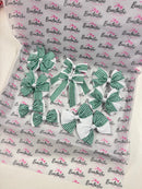 School Bundle - Matching Pairs - Clips - Green & White Gingham