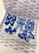 School Bundle - Matching Pairs - Clips & Bobbles - Cobalt & Royal Blue Gingham