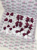 School Bundle - Matching Pairs - Clips & Bobbles - Burgundy & White
