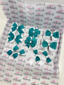 School Bundle - 5 Matching Pairs - Clips & Bobbles - Jade Green & White