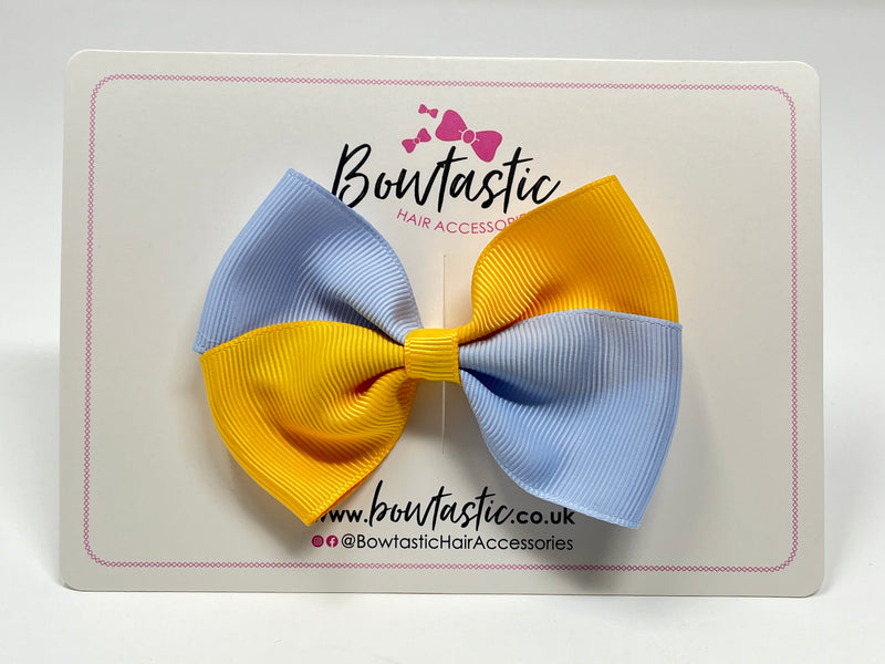 3 Inch Twist Bow - Bluebell & Yellow Gold