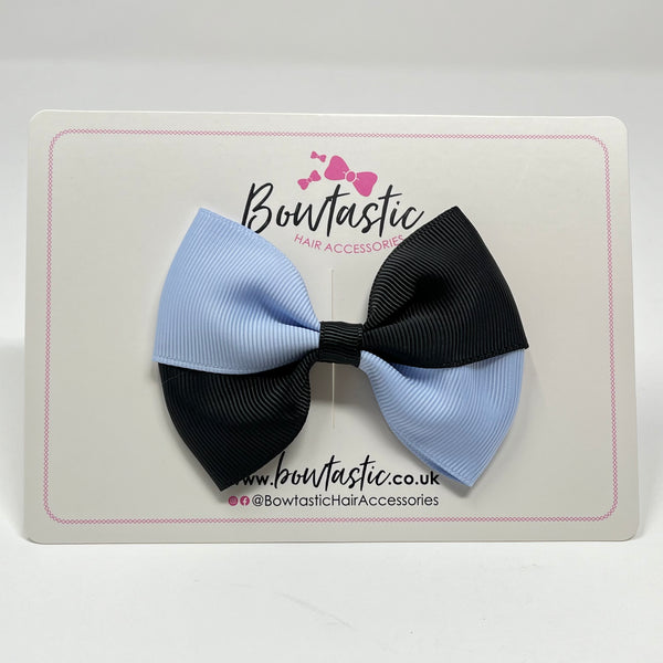 3 Inch Twist Bow - Bluebell & Black