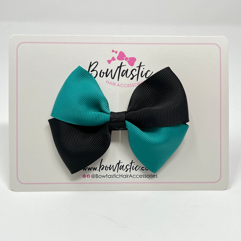 3 Inch Twist Bow - Jade Green & Black