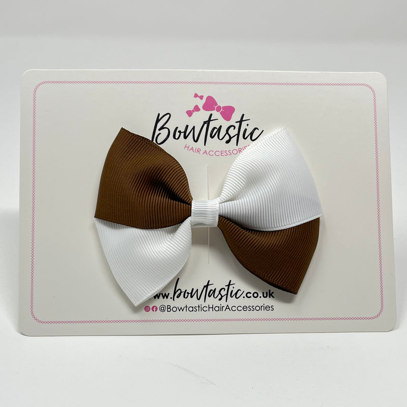 3 Inch Twist Bow - Turftan & White