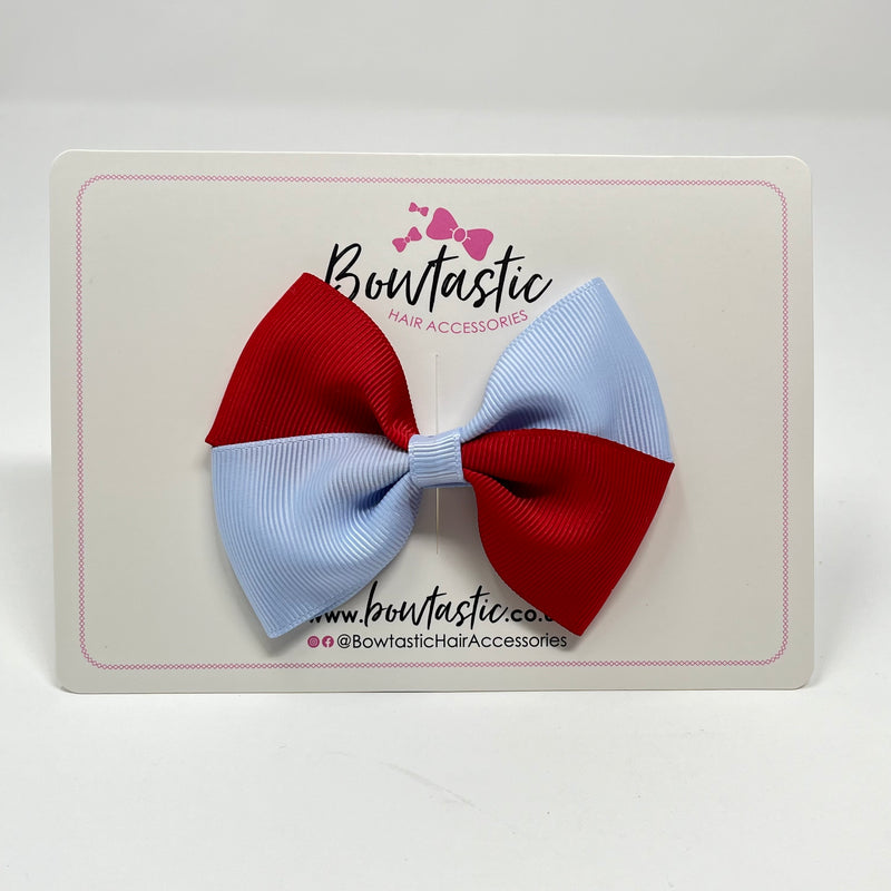 3 Inch Twist Bow - Red & Bluebell