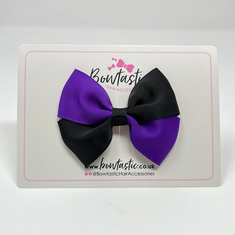 3 Inch Twist Bow - Purple & Black