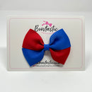 3 Inch Twist Bow - Red & Royal Blue