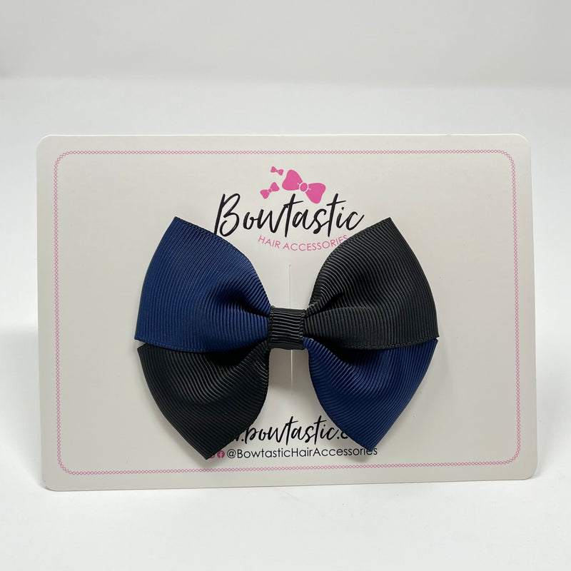 3 Inch Twist Bow - Navy & Black