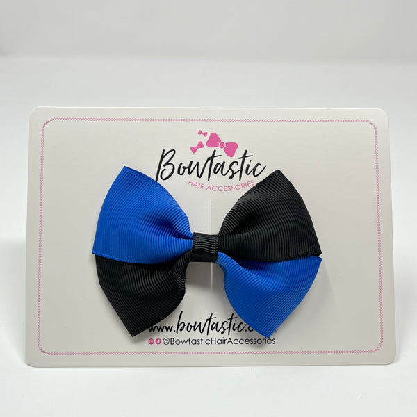 3 Inch Twist Bow - Royal Blue & Black