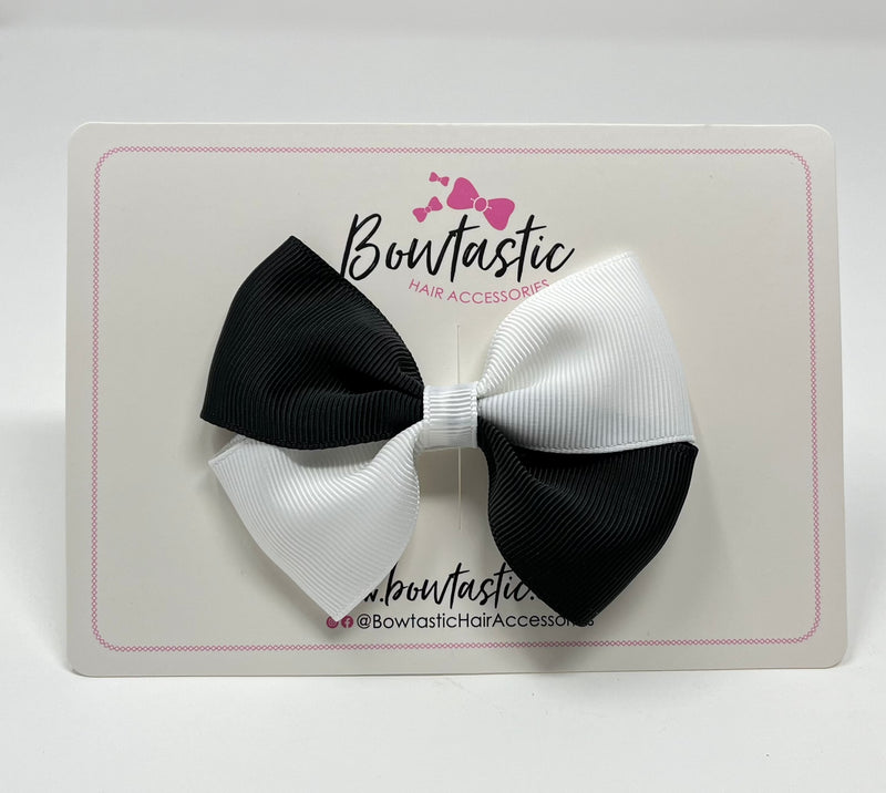 3 Inch Twist Bow - Black & White