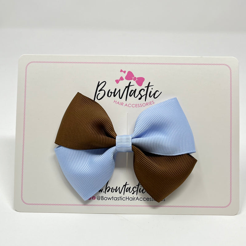 3 Inch Twist Bow - Turftan & Bluebell