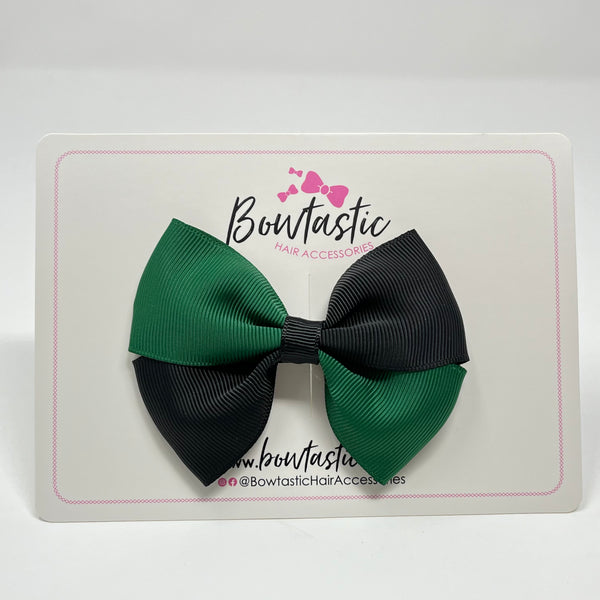 3 Inch Twist Bow - Forest Green & Black