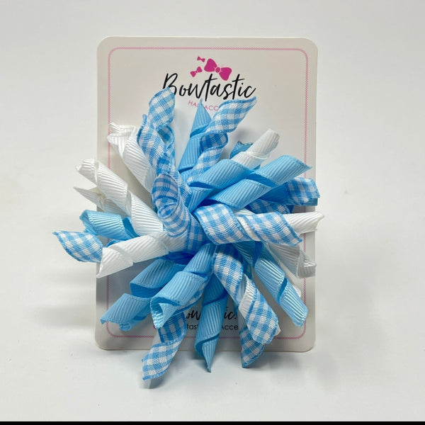 3.5 Inch Corker Bow - Blue & White Gingham