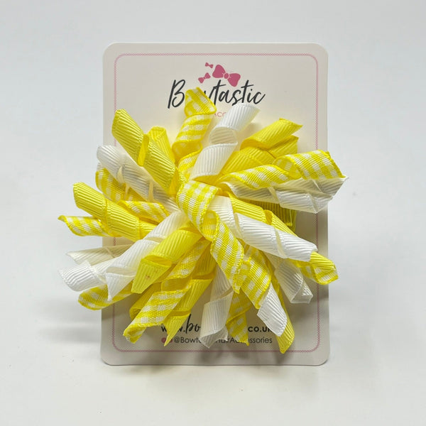 3.5 Inch Corker Bow - Yellow Gingham