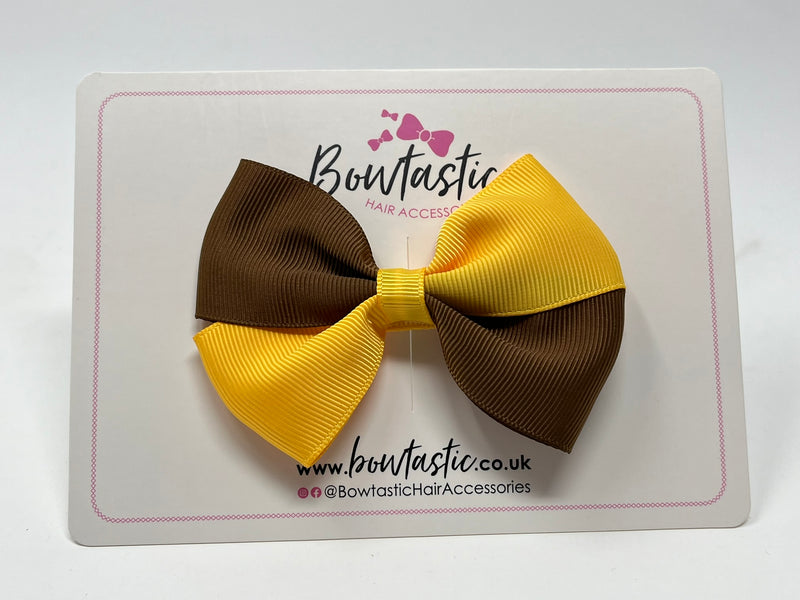 3 Inch Twist Bow - Turftan & Yellow Gold