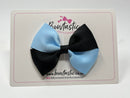 3 Inch Twist Bow - Black & Blue Topaz