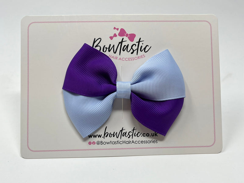 3 Inch Twist Bow - Purple & Bluebell