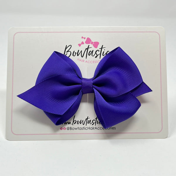 4 Inch Flat Bow - Style 2 - Regal Purple