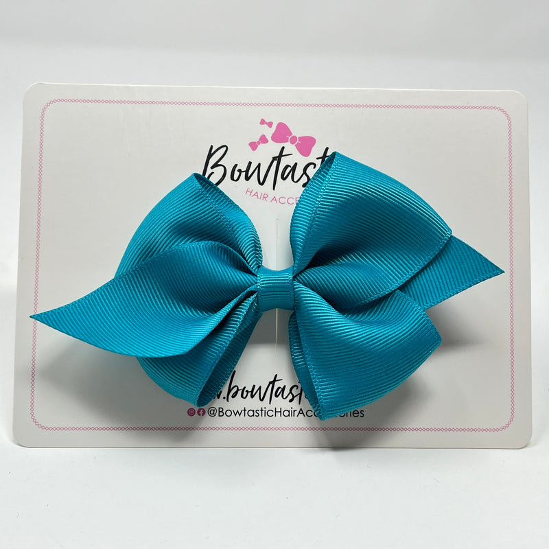 4 Inch Flat Bow - Style 2 - Tornado Blue