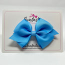 4 Inch Flat Bow - Style 2 - Blue Topaz