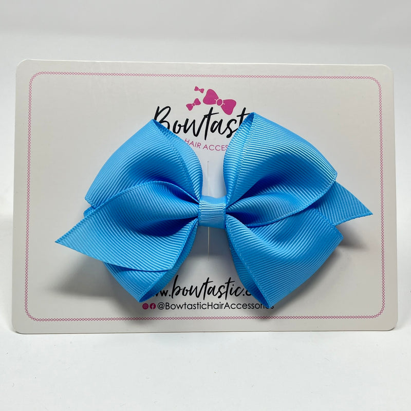 4 Inch Flat Bow - Style 2 - Blue Topaz