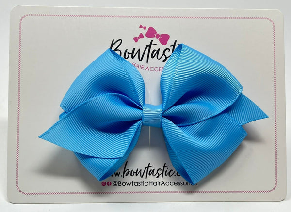 4 Inch Flat Bow - Style 2 - Blue Mist