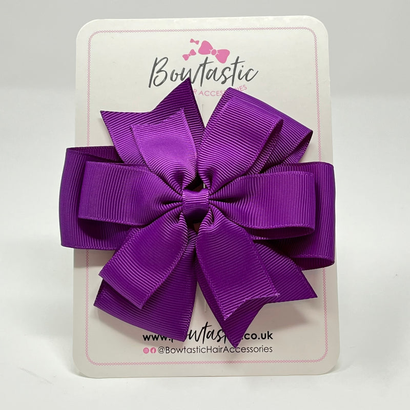 4.5 Inch Double Pinwheel Bow - Ultra Violet