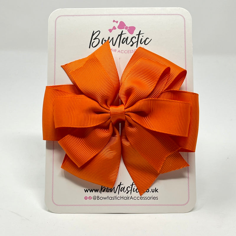 4.5 Inch Double Pinwheel Bow - Russet Orange