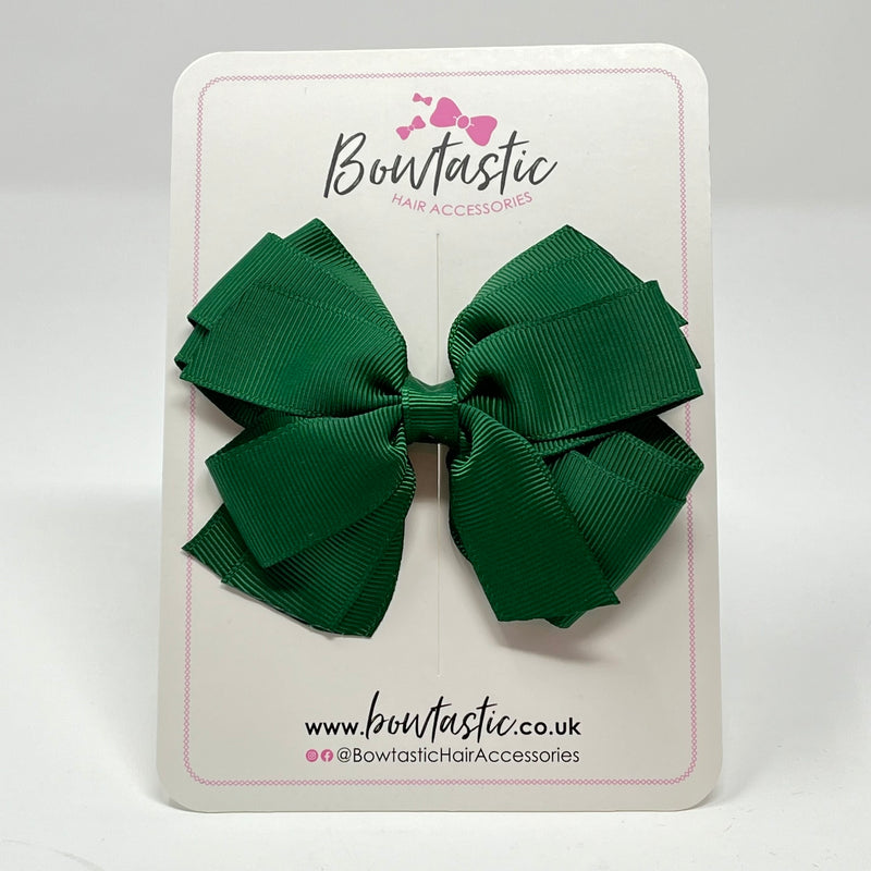 4 Inch 3 Layer Bow - Forest Green