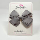 4 Inch 3 Layer Bow - Silver