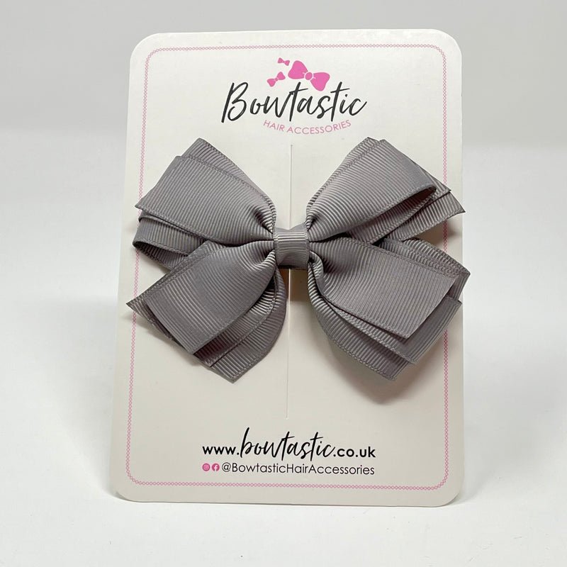 4 Inch 3 Layer Bow - Silver