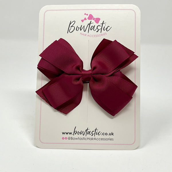 4 Inch 3 Layer Bow - Wine