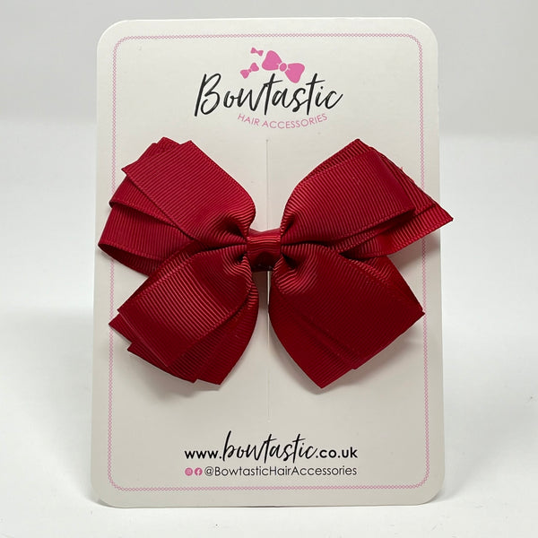 4 Inch 3 Layer Bow - Scarlet Red