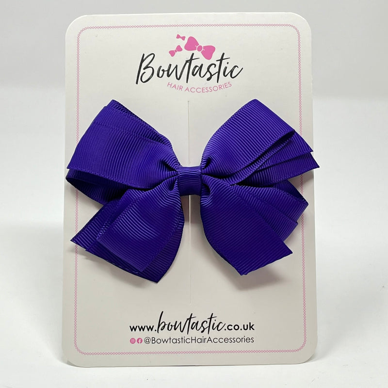 4 Inch 3 Layer Bow - Regal Purple