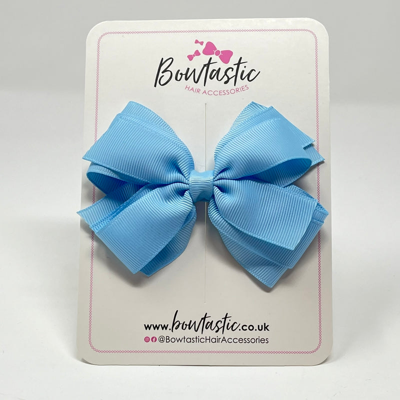 4 Inch 3 Layer Bow - Blue Topaz