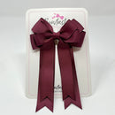 4 Inch Double Tail Bow - Burgundy