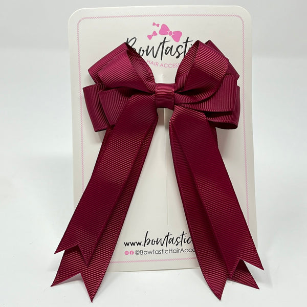 4 Inch Double Tail Bow - Wine