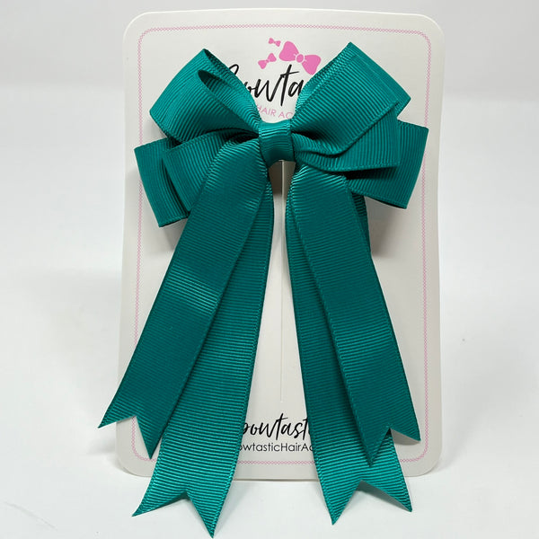 4 Inch Double Tail Bow - Jade Green