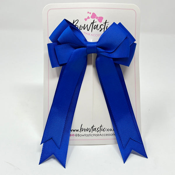 4 Inch Double Tail Bow - Electric Blue