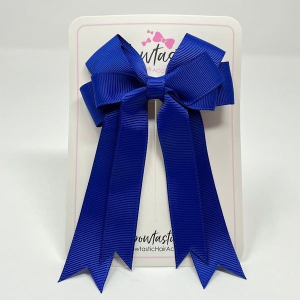 4 Inch Double Tail Bow - Cobalt